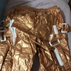 Gold Metallic jogger-like pants